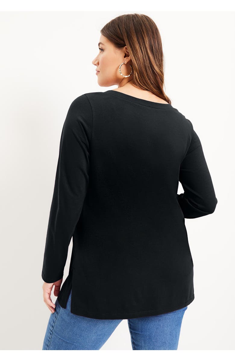 June + Vie Long-Sleeve V-Neck One + Only Tunic, Alternate, color, Black