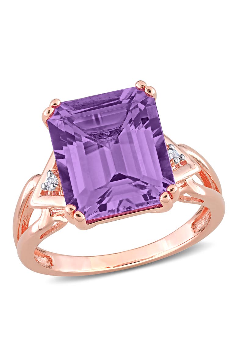Gemstones & White Topaz Cocktail Ring, Main, color, Amethyst/Rose-Plated