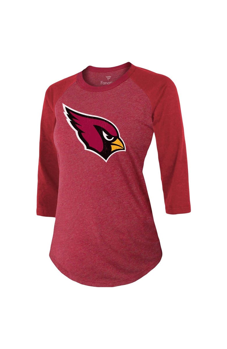 Majestic Threads Women's Fanatics Branded Kyler Murray Cardinal Arizona Cardinals Team Player Name & Number Tri-Blend Raglan 3/4-Sleeve T-Shirt, Alternate, color,