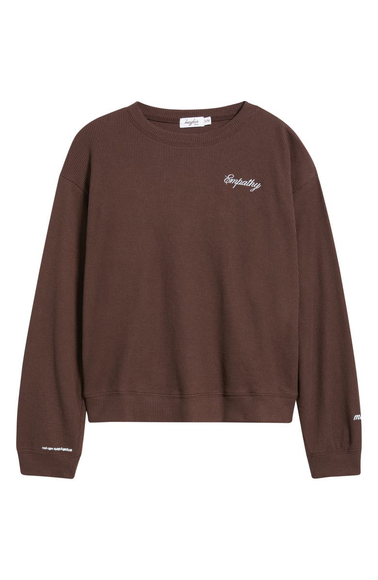 THE MAYFAIR GROUP Empathy Always Waffle Stitch Top, Alternate, color, Brown