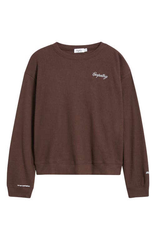 The Mayfair Group Empathy Always Waffle Stitch Top In Brown