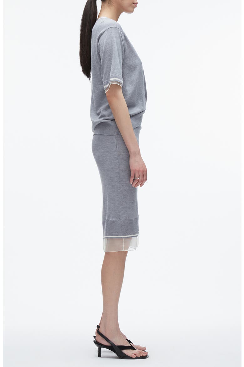 Short Sleeve Knit Wool Dress, Alternate, color, GREY MELANGE