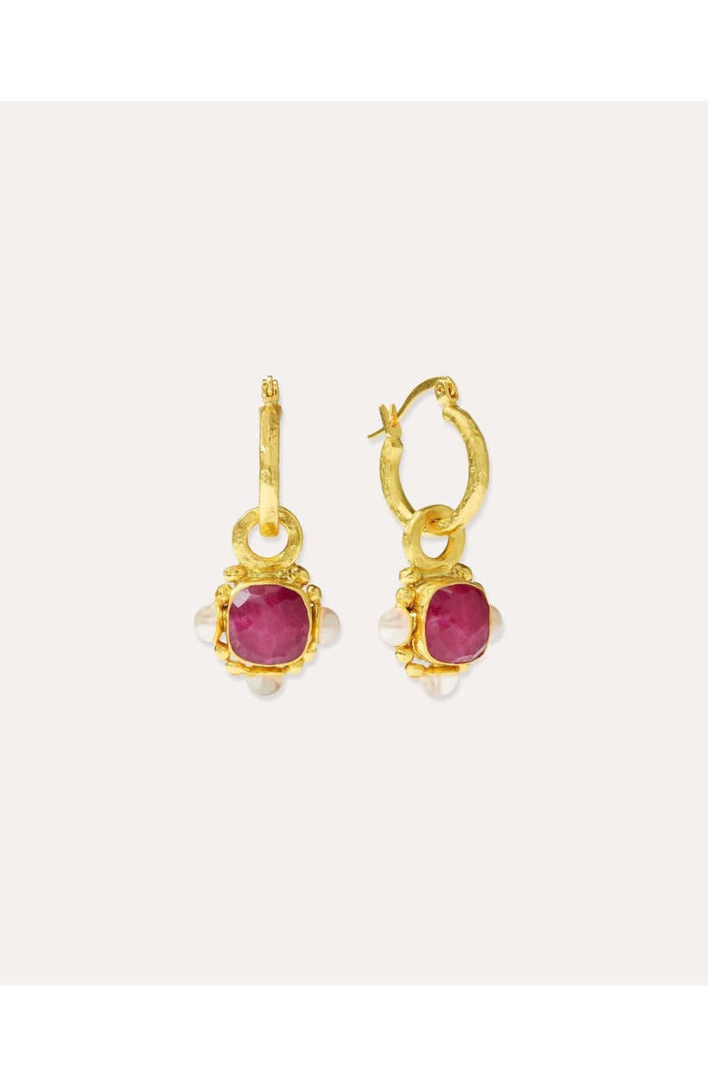 Ottoman Hands Esther Ruby And Pearl Drop Earrings, Main, color,