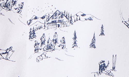 Petite Plume Kids' Chale Toile Cotton Blend Two-piece Pajamas In Blue