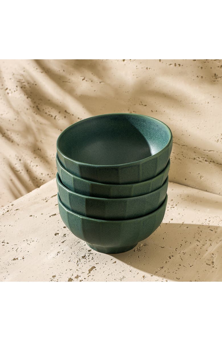 Stone Lain Rio Stoneware 4-Piece Bowl Set, Alternate, color, Green