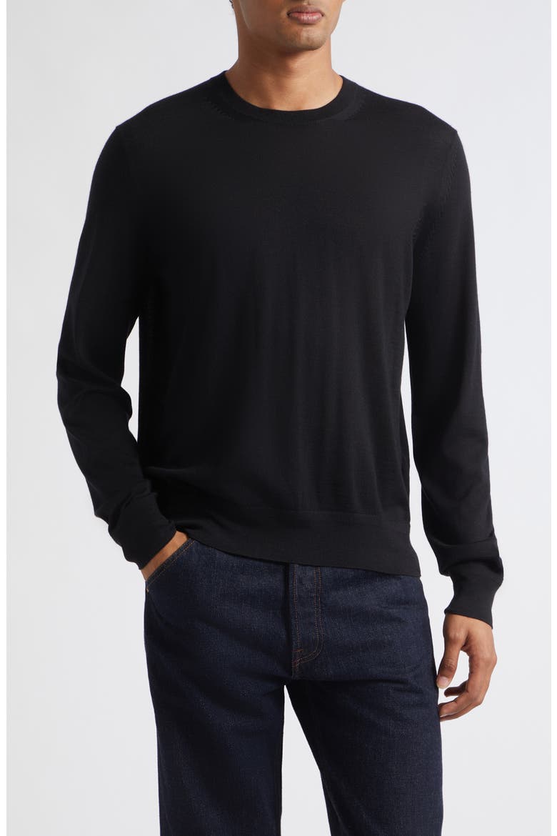 Fine Gauge Cashmere & Silk Sweater, Main, color, NAA BLACK