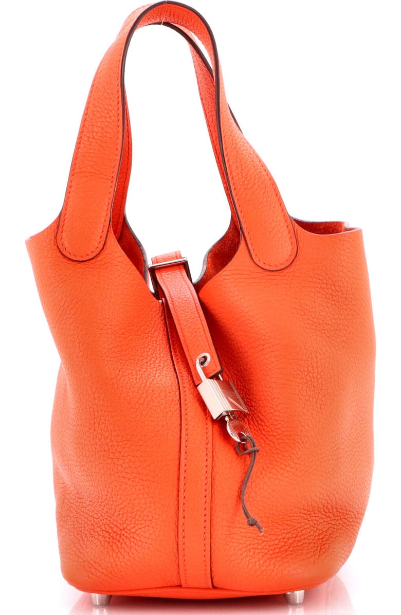 Pre-Owned Hermes Picotin Lock Bag Clemence PM, Main, color, Orange Poppy