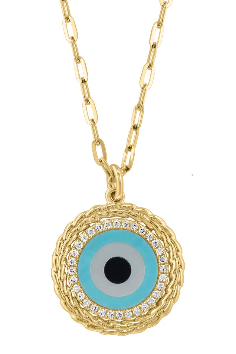 Evil Eye Pendant Necklace, Alternate, color, BLUE