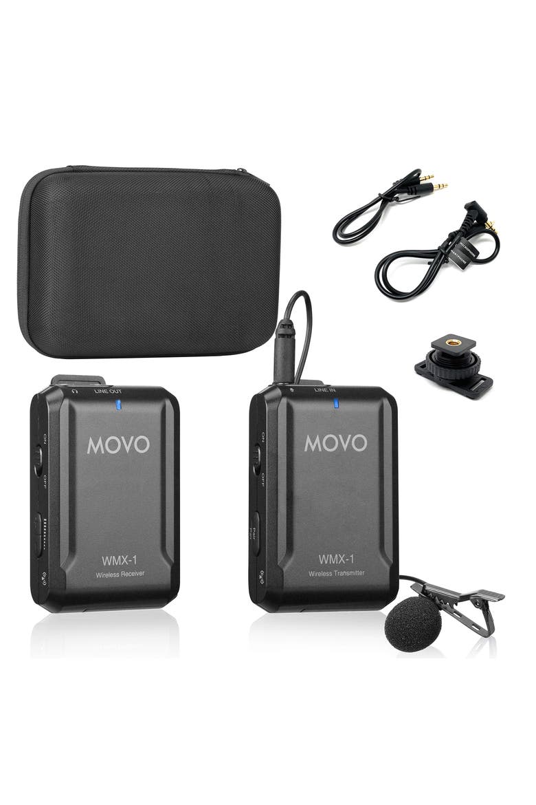 WMX-1 2.4GHz Wireless Lavalier Microphone System Compatible with Cameras and Smartphones, Main, color, Black