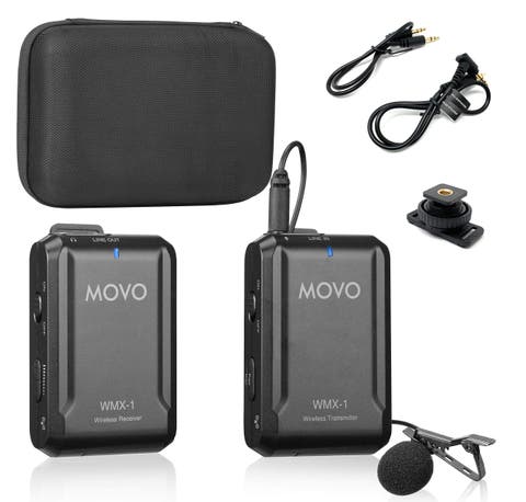 WMX-1 2.4GHz Wireless Lavalier Microphone System Compatible with Cameras and Smartphones