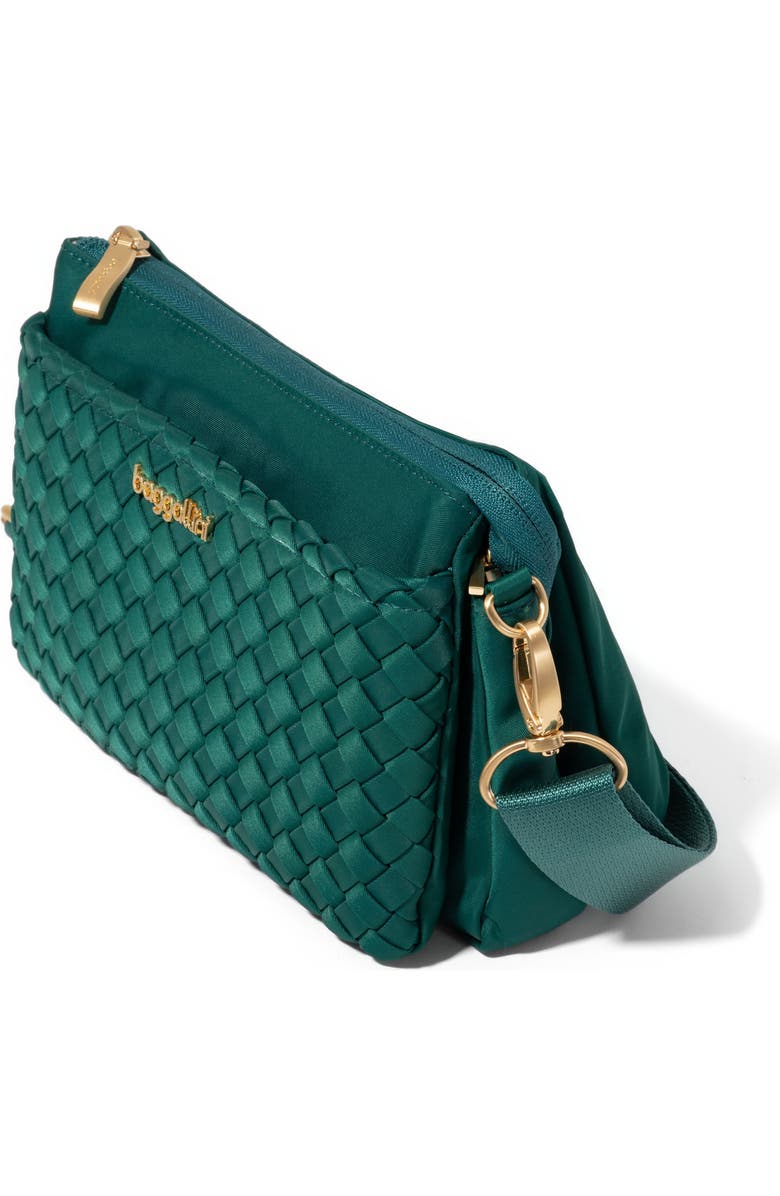 BAGGALLINI Perry Woven Crossbody, Alternate, color, Jade Woven Twill