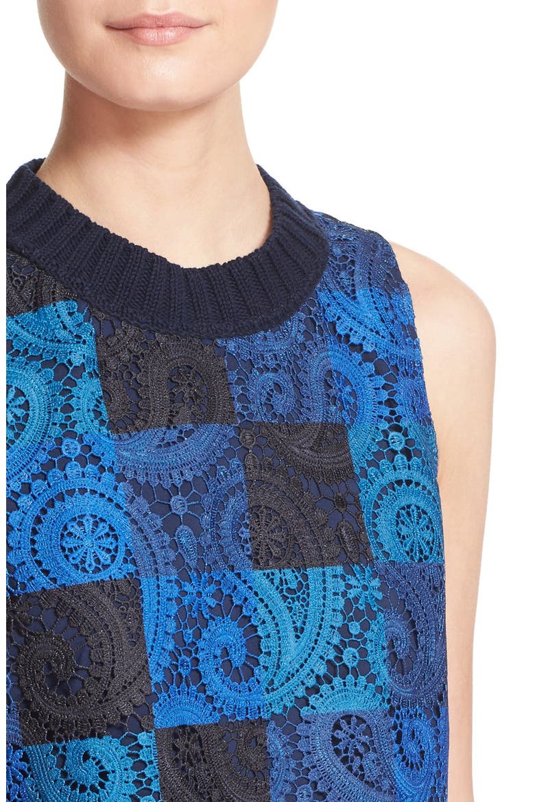 Sea Crochet Lace Crop Tank, Alternate, color, BLUE