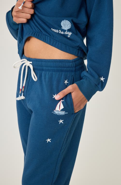 Shop Pj Salvage Maritime Banded Joggers In Harbor