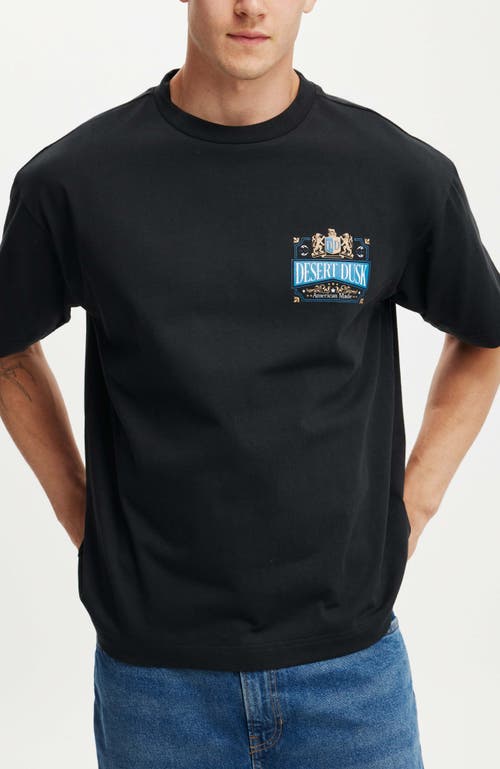 Cotton On Box Fit Graphic T-shirt In Black Desert Dusk