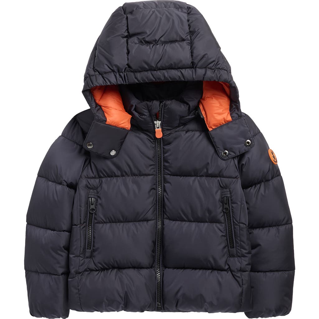 Save The Duck Kids' Shiny Water Repellent Puffer Jacket With Detachable Hood