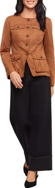Karen Kane Faux Suede Cargo Jacket