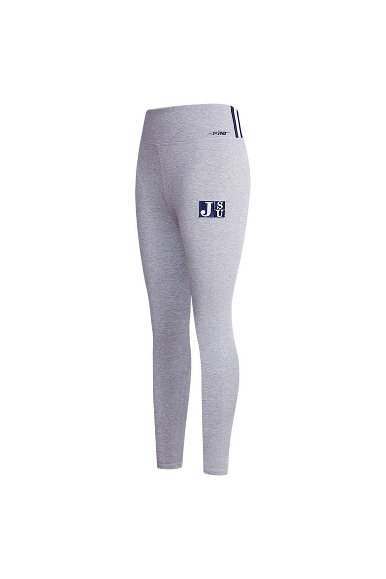 Women's Pro Standard Heather Gray Jackson State Tigers Classic 3-Hit Jersey Leggings, Alternate, color, Heather Gray