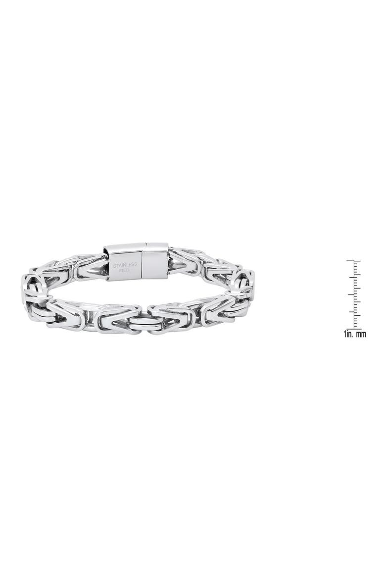 Men's Stainless Steel Byzantine Chain Bracelet, Alternate, color, SILVER