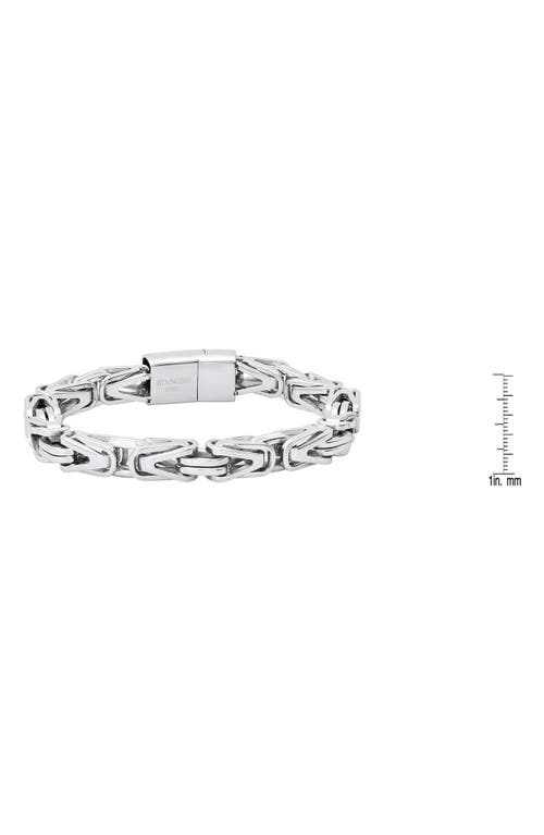 Hmy Jewelry Stainless Steel Byzantine Chain Bracelet In Metallic