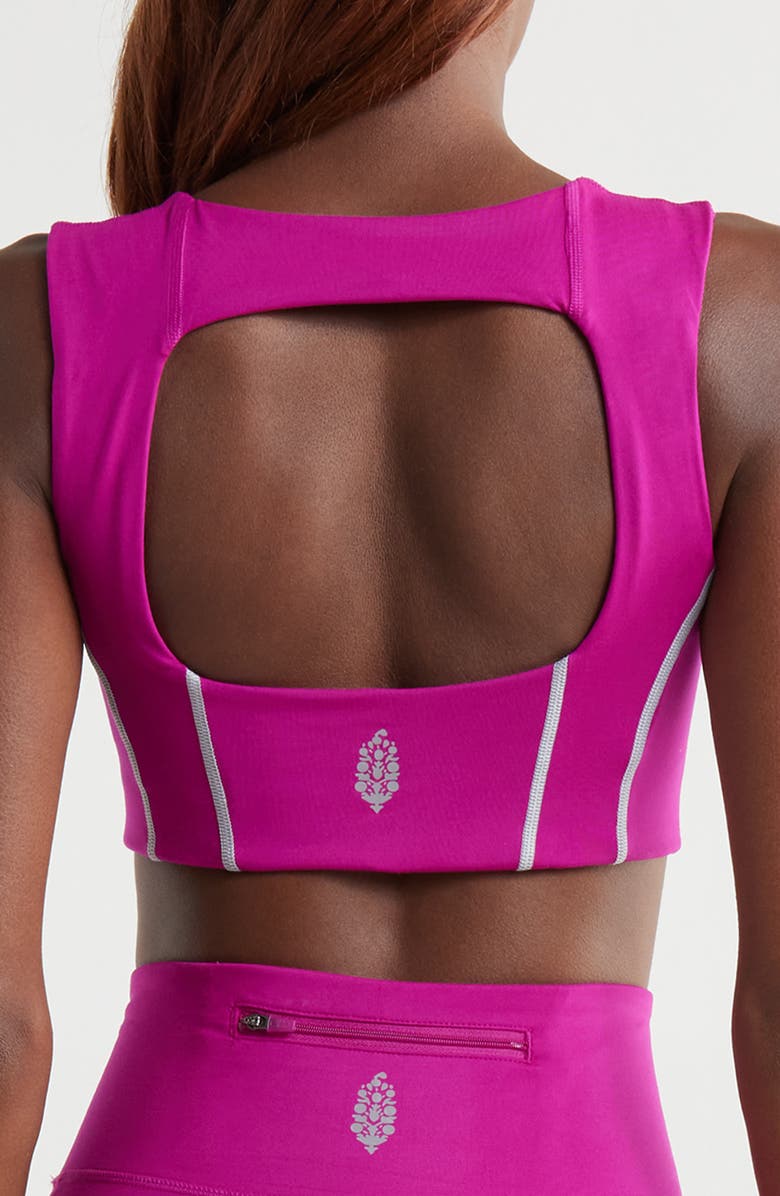 Free People FP Movement You're a Peach Sports Bra, Alternate, color, Berry Blitz