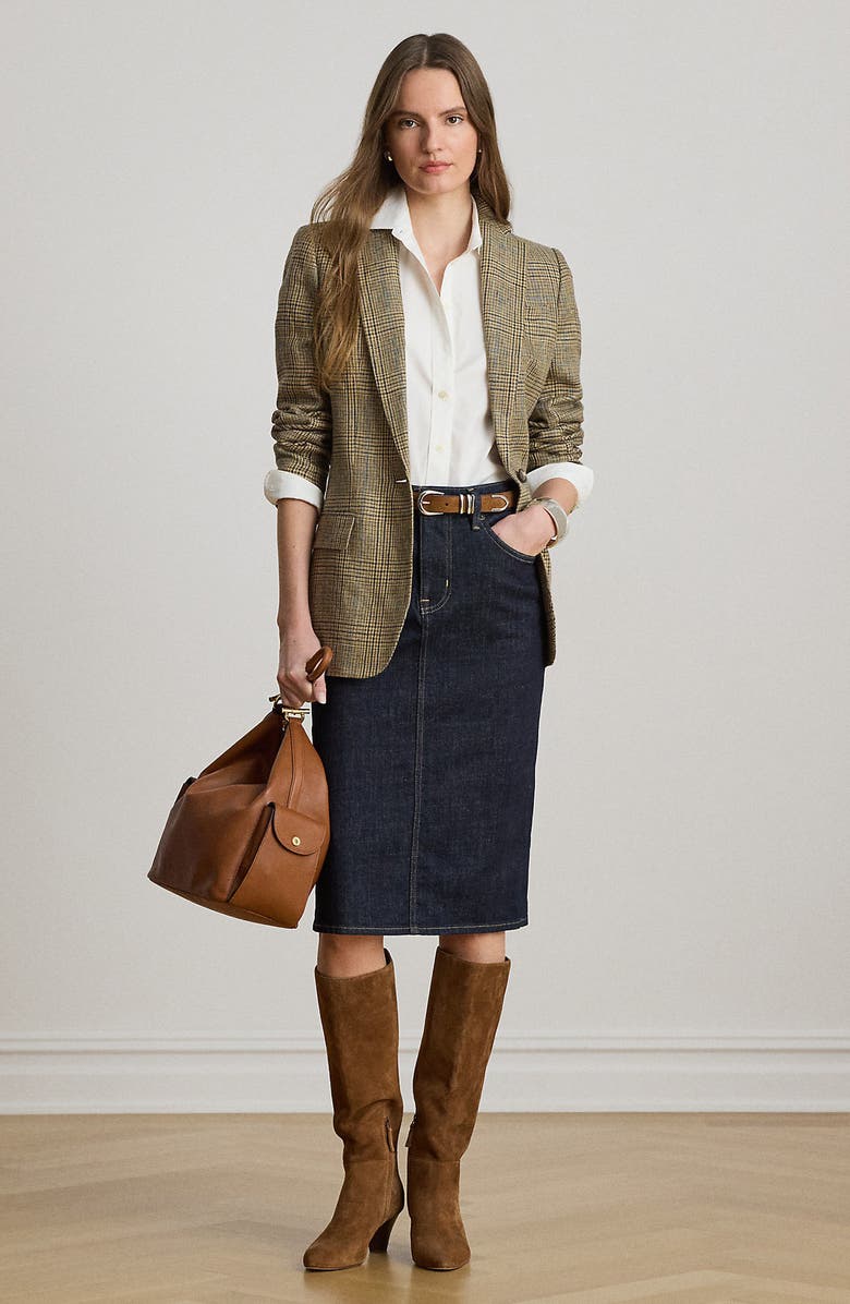 Lauren Ralph Lauren Denim Pencil Skirt, Alternate, color, Rinse Wash Blue