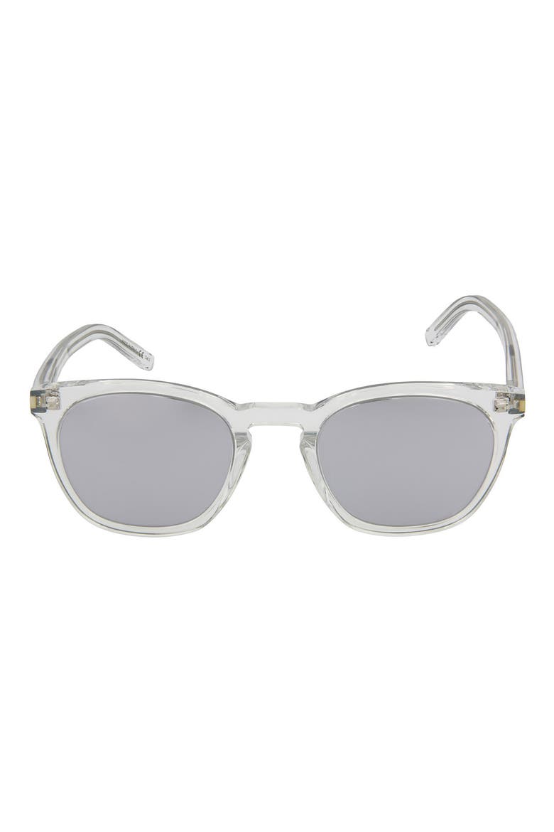 50mm Square Sunglasses, Main, color, CRYSTAL CRYSTAL SILVER/ MSL