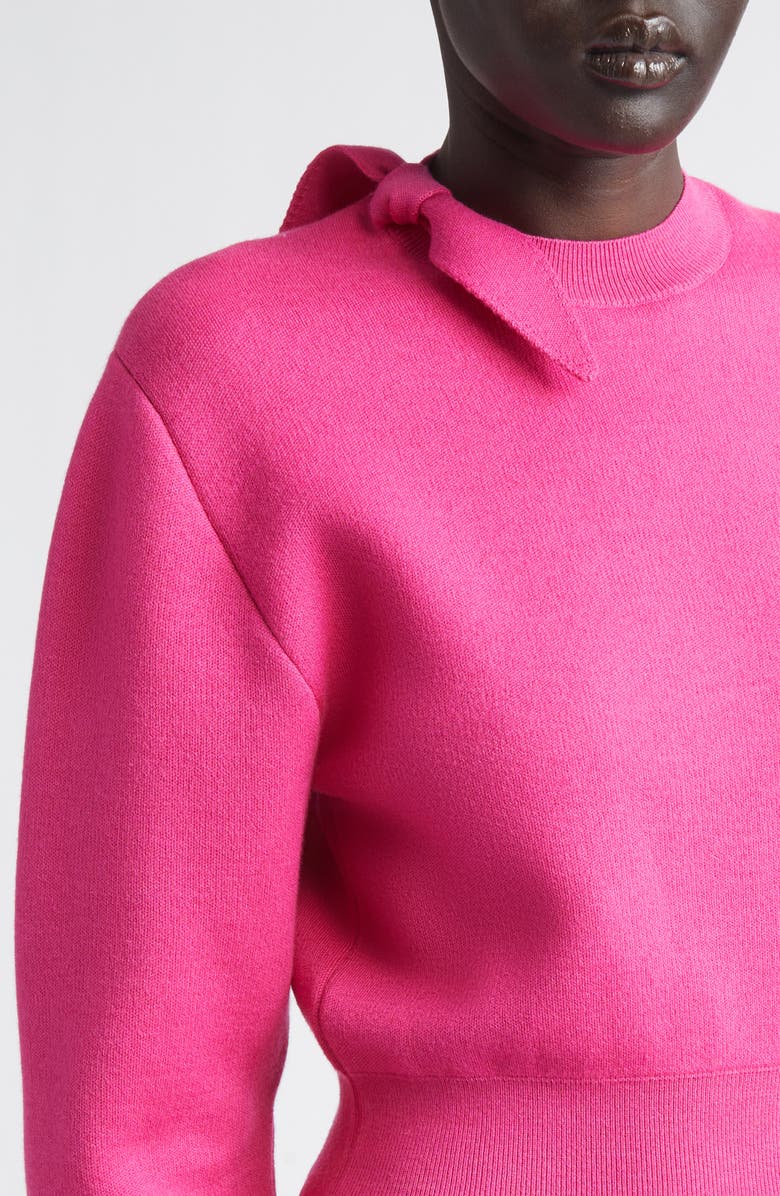 Givenchy Bow Detail Crewneck Sweater, Alternate, color, Fuchsia