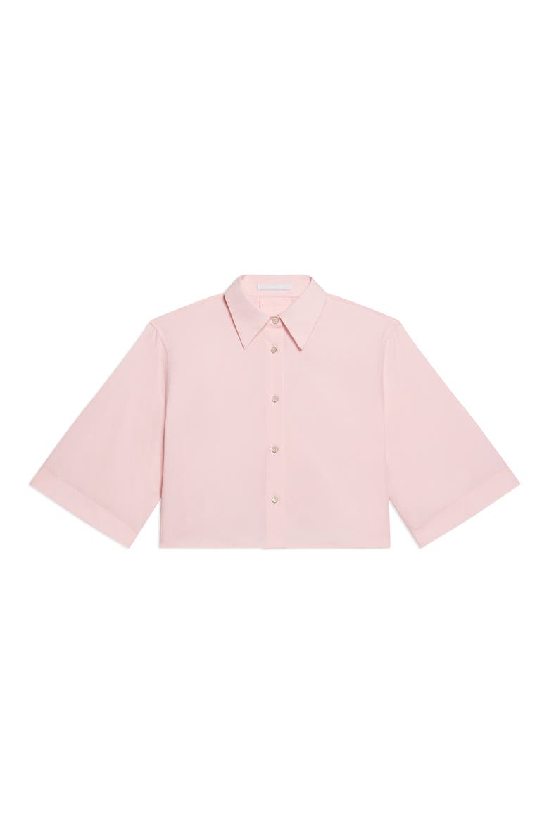 Button Back Boxy Cotton Cotton Button-Up Shirt, Alternate, color, PEONY
