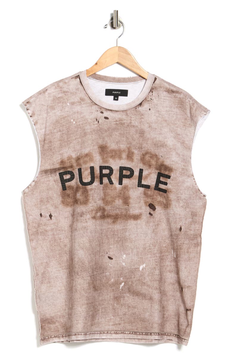 PURPLE BRAND Logo Textured Cotton Jersey Graphic Tank, Alternate, color,