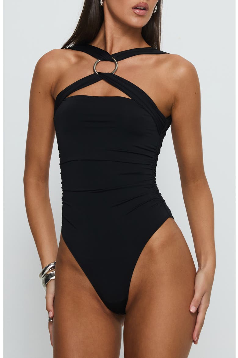 Destanee Ring Detail Bodysuit, Alternate, color, BLACK