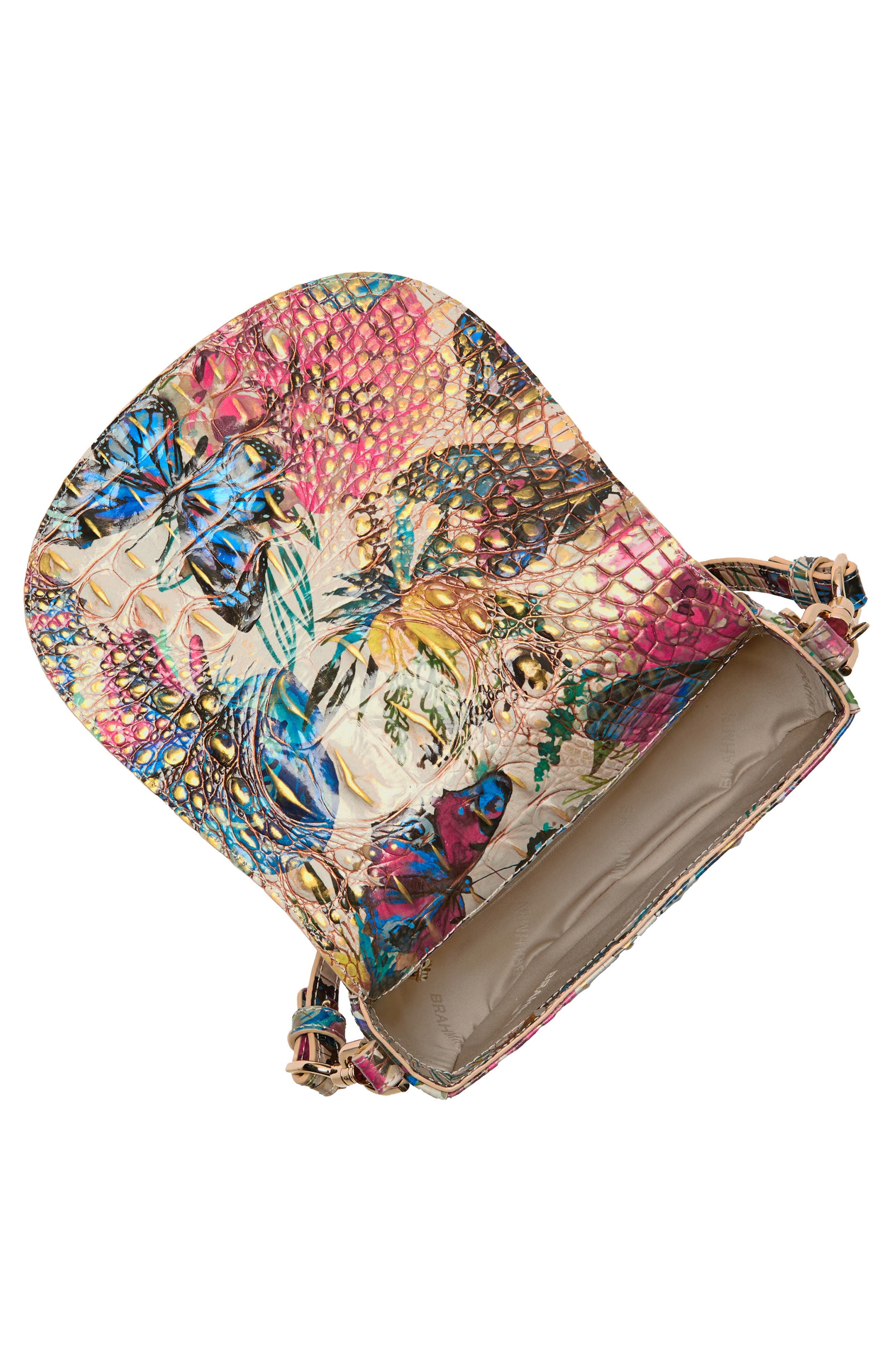 Brahmin Briar Croc Embossed Leather Crossbody Bag, Alternate, color, 