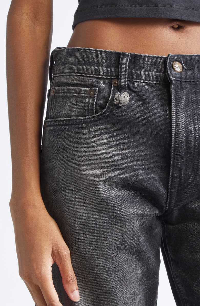 R13 Cuffed Romeo Jeans, Alternate, color, Cinder Selvedge Black