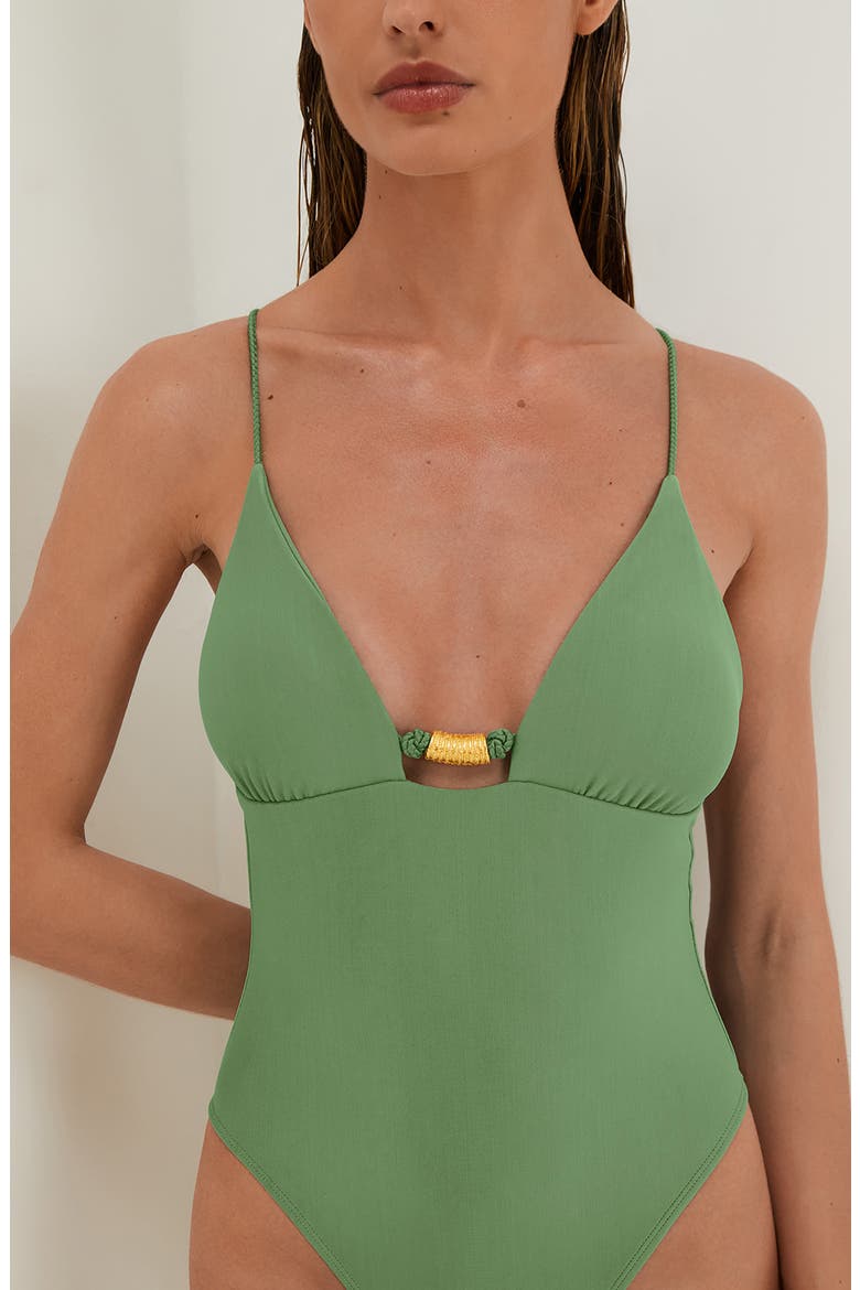 Stacy One-Piece Swimsuit, Alternate, color, GREEN