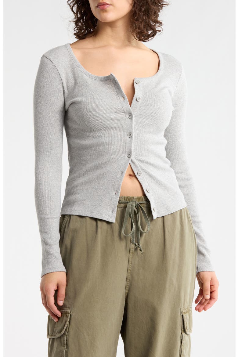 Knit Cardigan, Main, color, GREY SOFT HEATHER