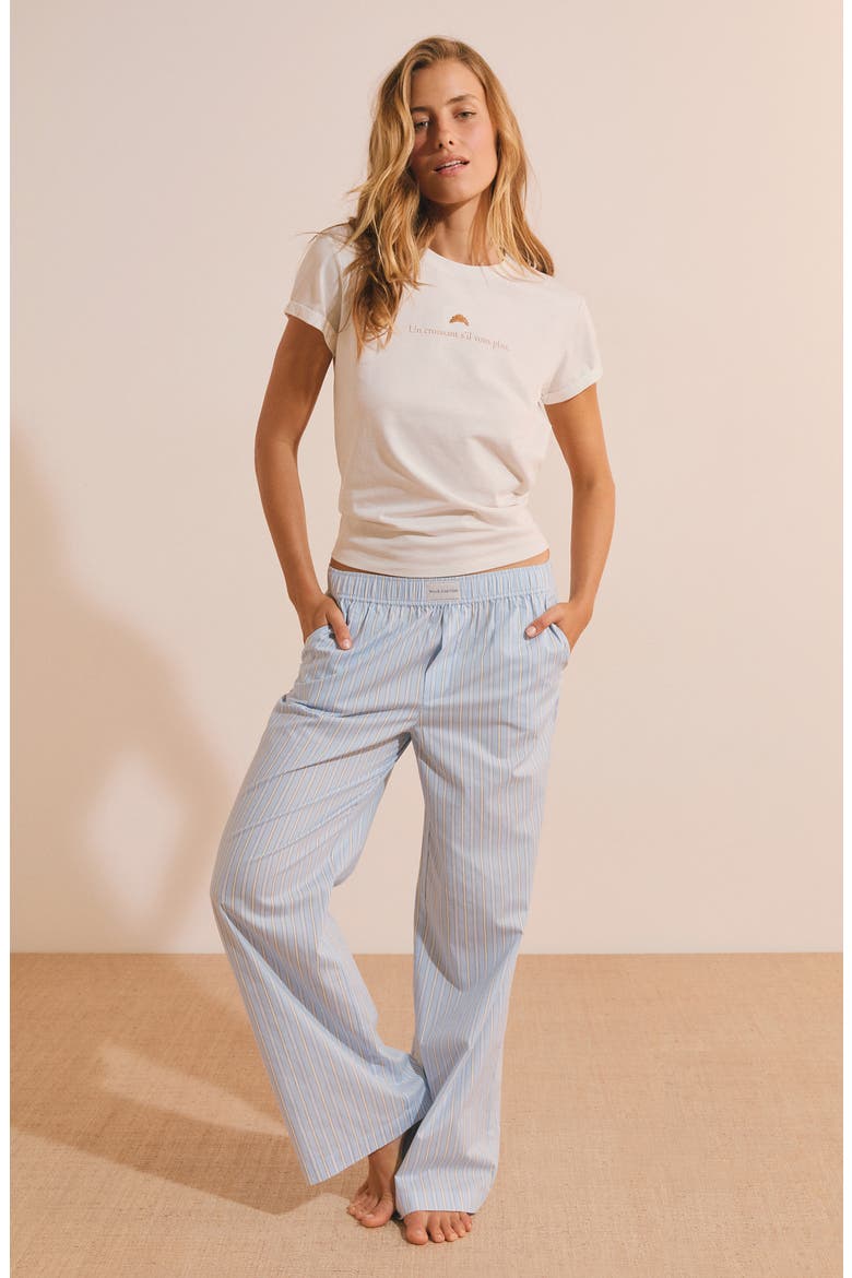 Benicio Pinstripe Cotton Sleep Pants, Alternate, color, LIGHT BLUE