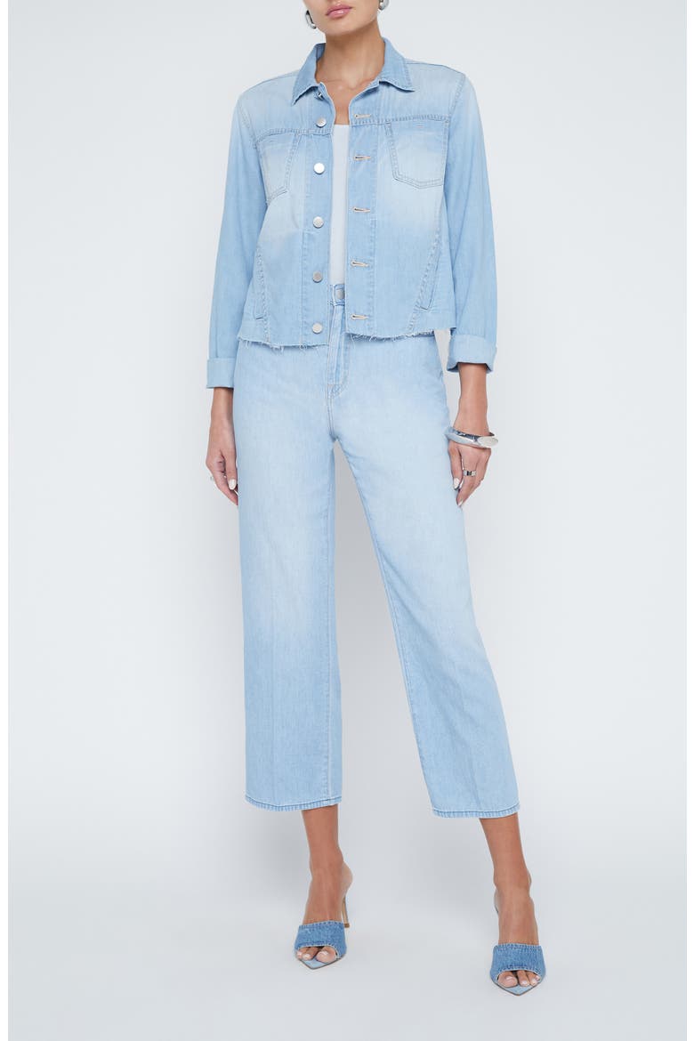 Janelle Raw Hem Cotton Denim Jacket, Alternate, color, LOZANO