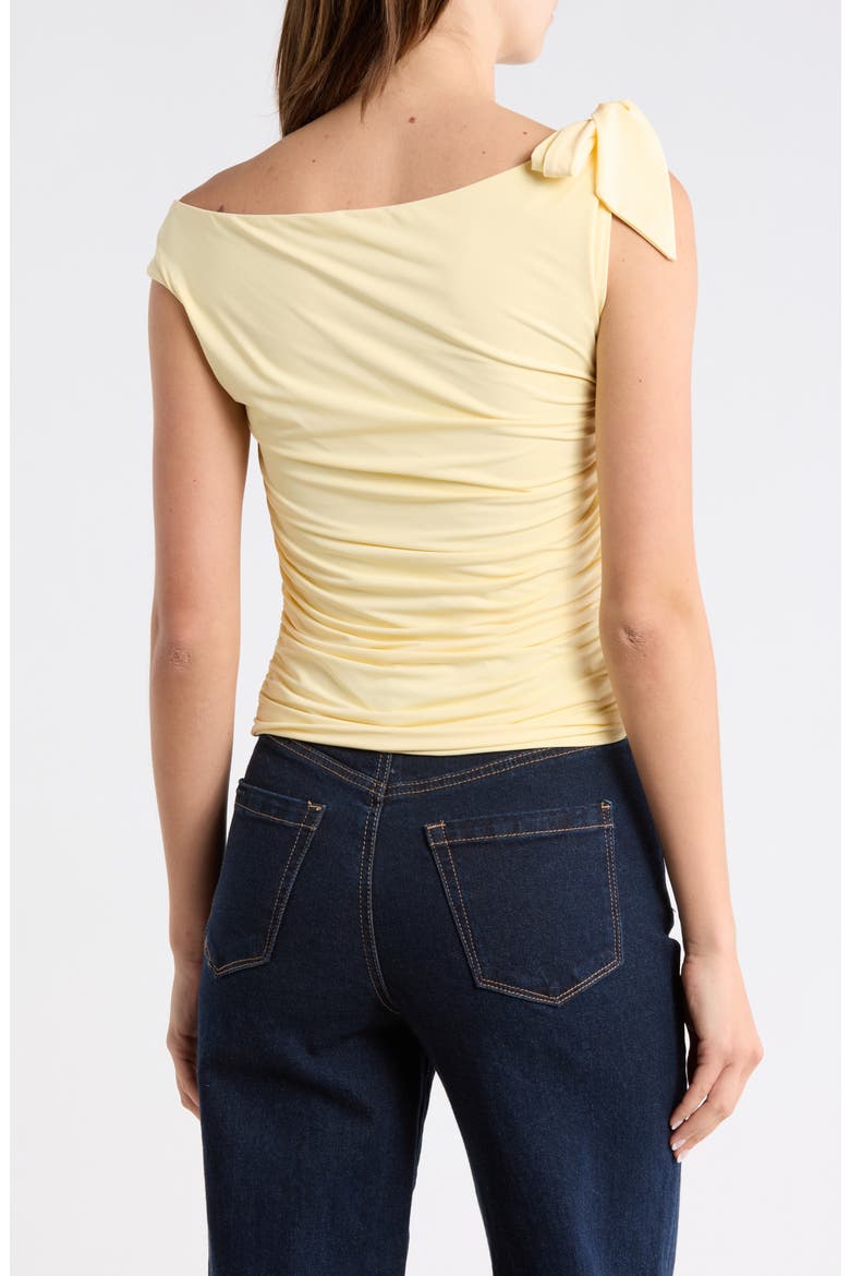 Bow One-Shoulder Ruched Top, Alternate, color, BUTTER YELLOW