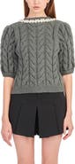 Endless Rose Imitation Pearl Trim Sweater