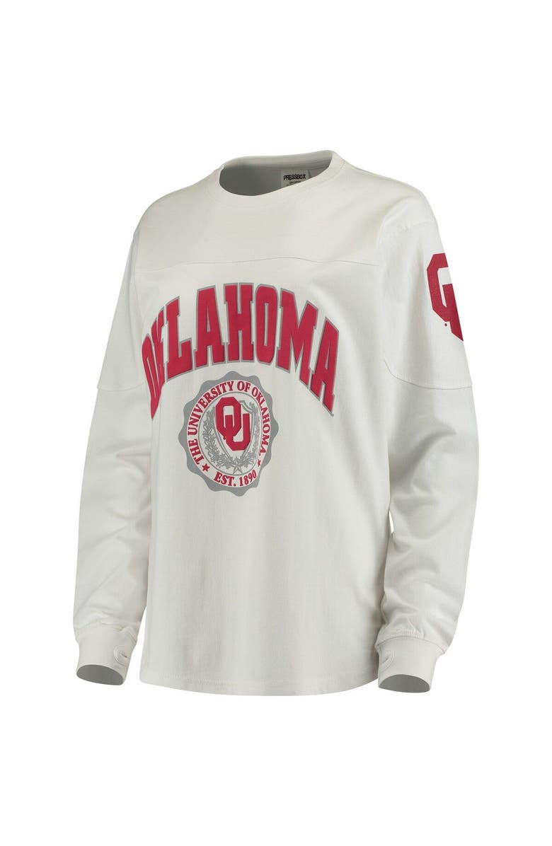 PRESSBOX Women's White Oklahoma Sooners Edith Long Sleeve T-Shirt, Main, color, White