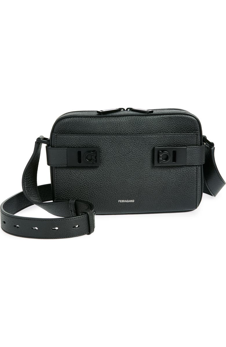 FERRAGAMO Twins Leather Crossbody Bag, Main, color,