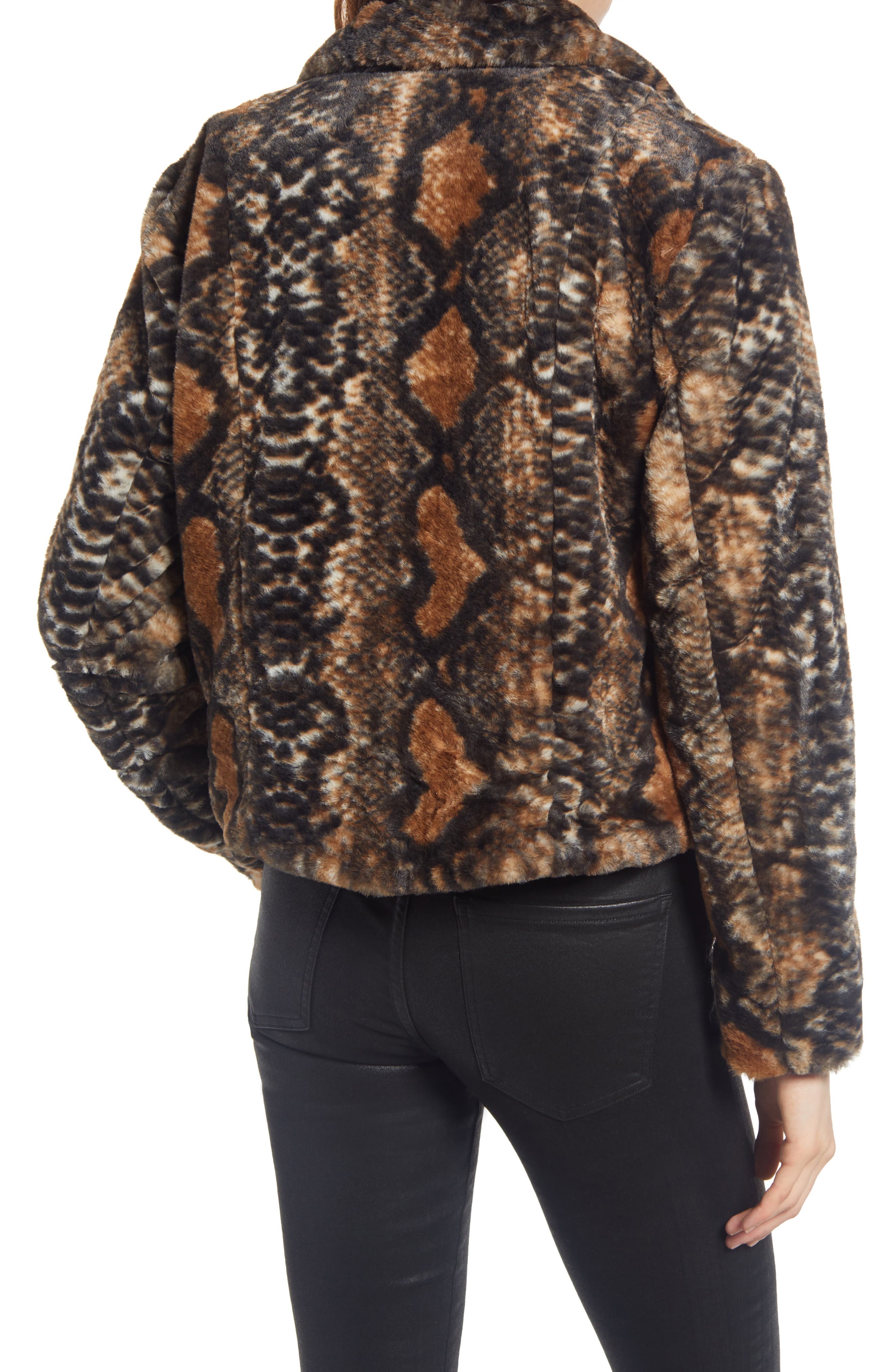Mixed Print Faux Fur Jacket - image 2