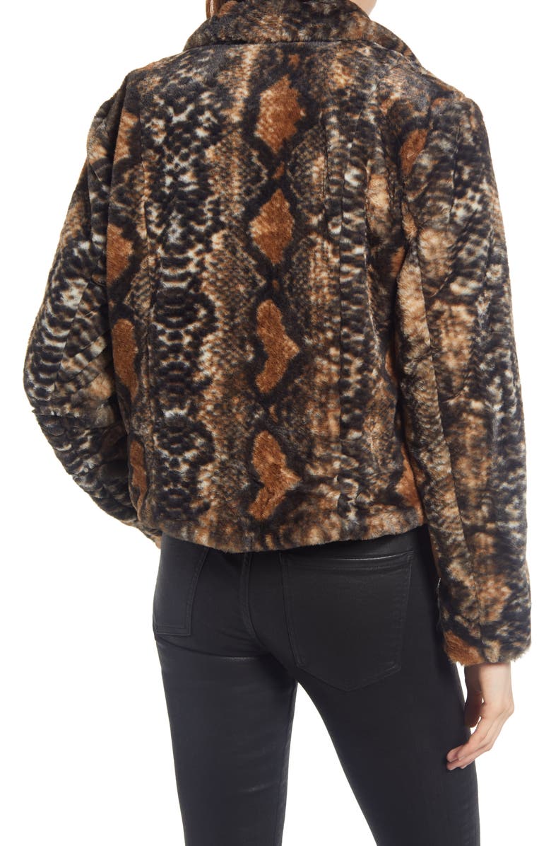 BLANKNYC Mixed Print Faux Fur Jacket, Alternate, color, 