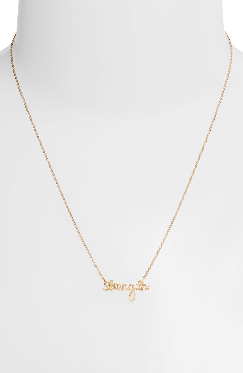 Estella Bartlett Strength Goldtone Pendant Necklace, Alternate, color,