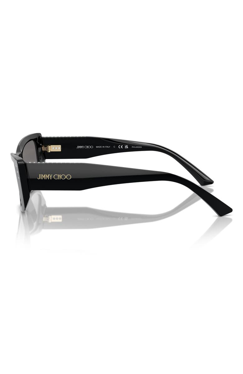 Jimmy Choo 55mm Square Sunglasses, Alternate, color, Black