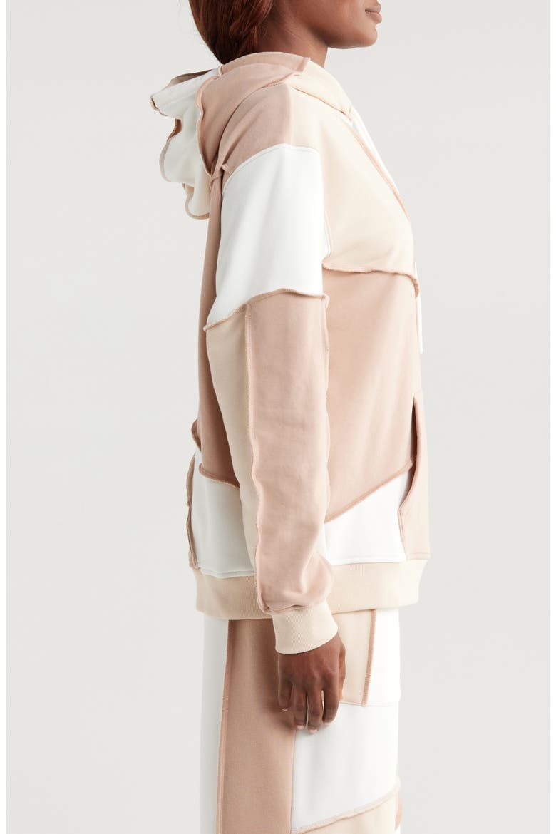Raini Piecework Hoodie, Alternate, color, SAND MULTI