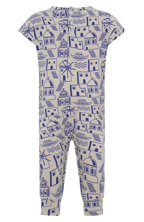 TINY TRIBE TINY TRIBE SANTORINI PRINT COTTON JERSEY ROMPER 