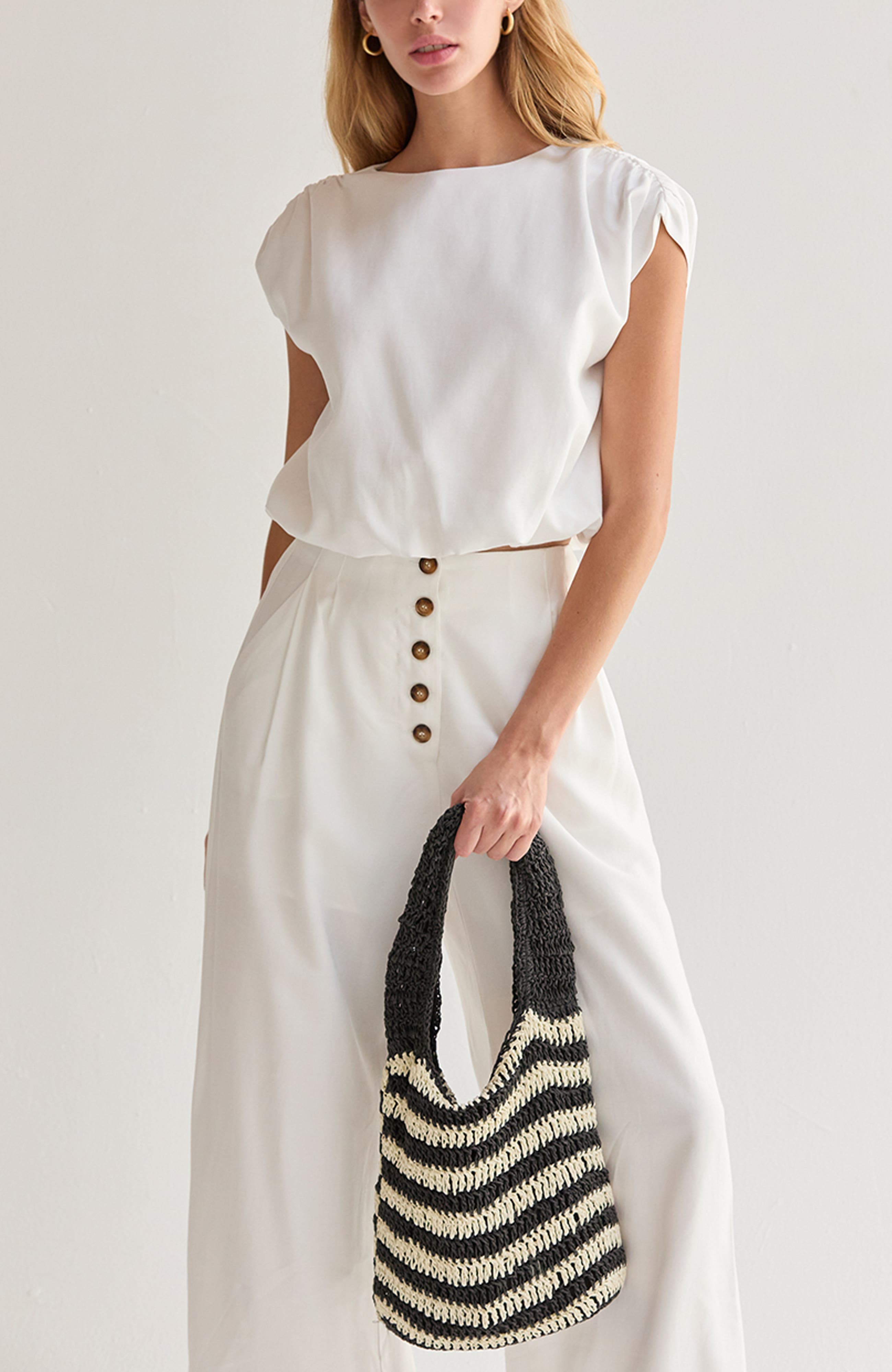 Cap Sleeve Bubble Hem Top - image 4