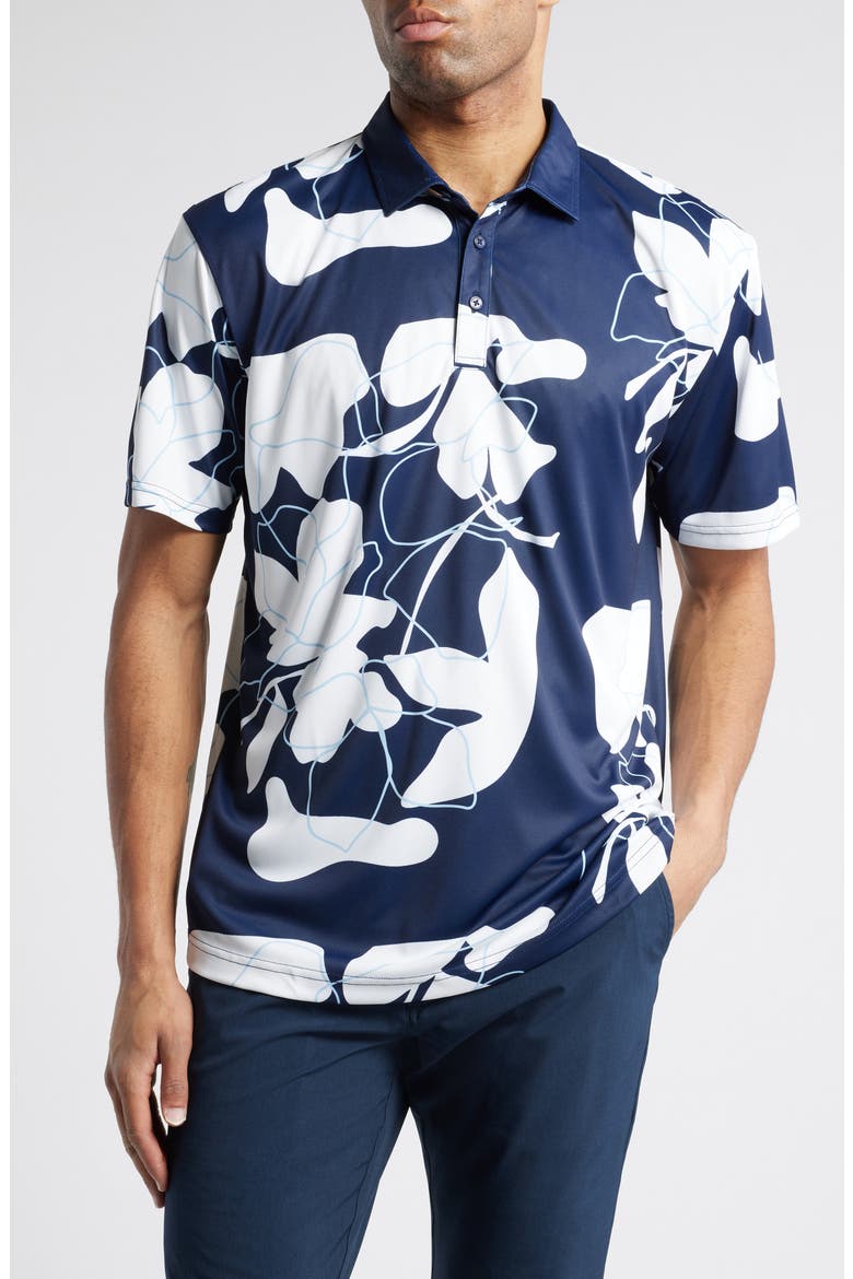 Bob Floral Golf Polo, Main, color, MIDNIGHT-NAVY