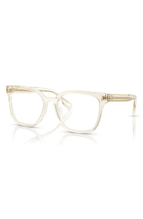 Tory Burch 53mm Square Optical Glasses In Transparent Pinot