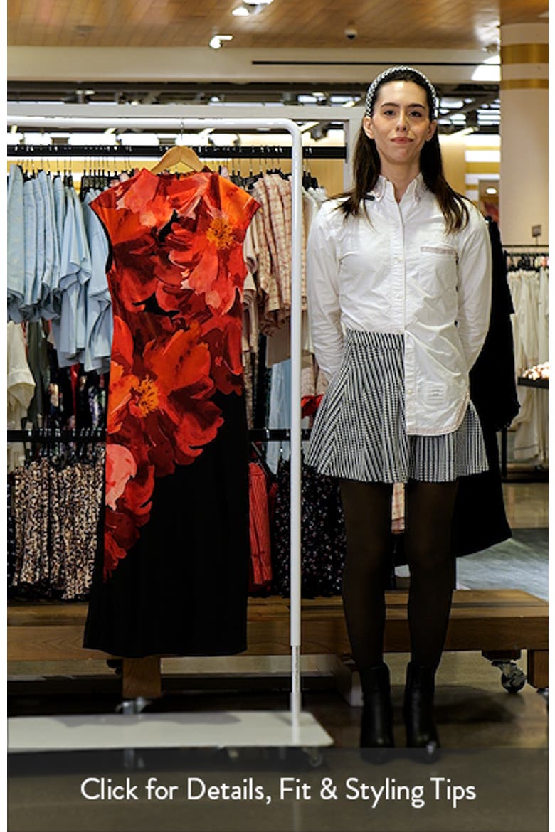 Pleated Floral Print Cap Sleeve Satin Midi Dress video